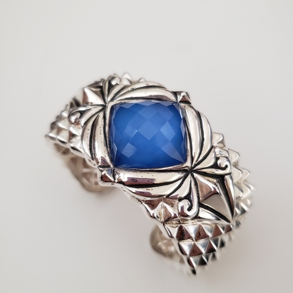 Stephen Webster Sterling Silver Superstud Blue Agate Doublet Cuff Bracel… - Picture 2 of 11